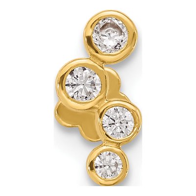 14K Yellow Gold CZ Cartilage Stud – view 3