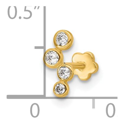 14K Yellow Gold CZ Cartilage Stud – view 4