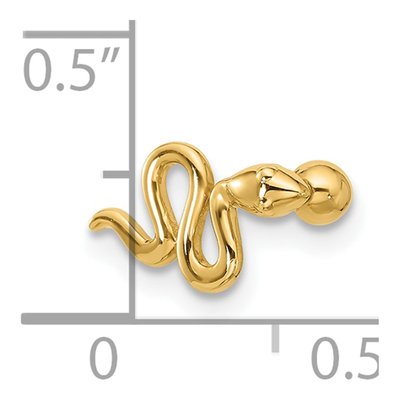 14K Yellow Gold Snake Cartilage Stud Earring – view 4