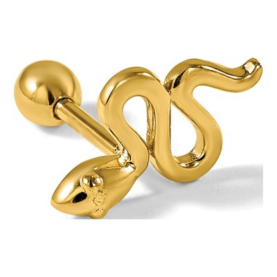 14K Yellow Gold Snake Cartilage Stud Earring – view 5
