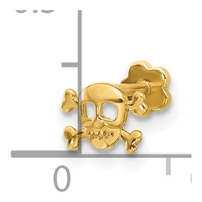 14K Yellow Gold Skull Cartilage Earring – view 4