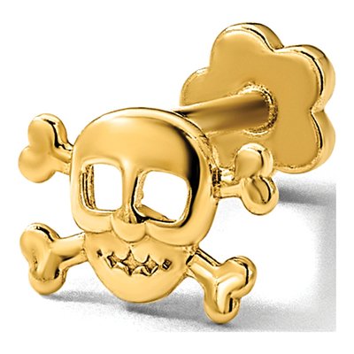 14K Yellow Gold Skull Cartilage Earring – view 5