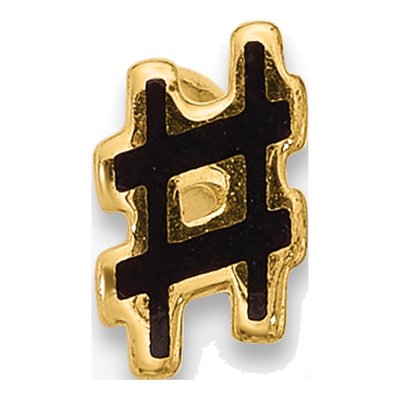 14K Yellow Gold Enameled Hashtag Cartilage Stud – view 3
