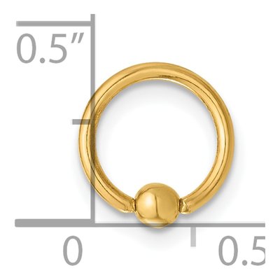 14K Yellow Gold Polished Septum Cartilage Ring – view 4