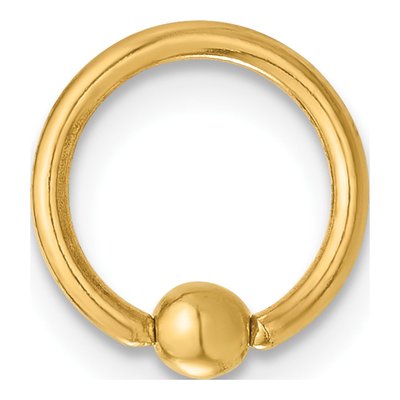 14K Yellow Gold Polished Septum Cartilage Ring