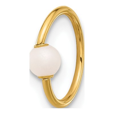 14K Gold Imitation Pearl Cartilage Ring – view 3