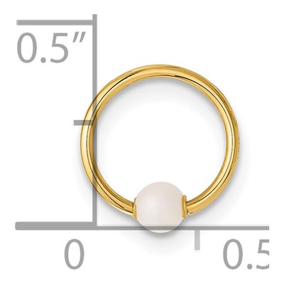 14K Gold Imitation Pearl Cartilage Ring – view 4