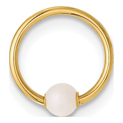 14K Gold Imitation Pearl Cartilage Ring