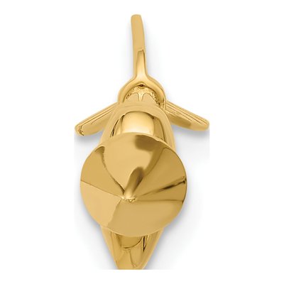 14K Yellow Gold Industrial Barbell – view 2