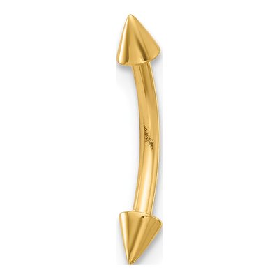 14K Yellow Gold Spiked Eyebrow Ring