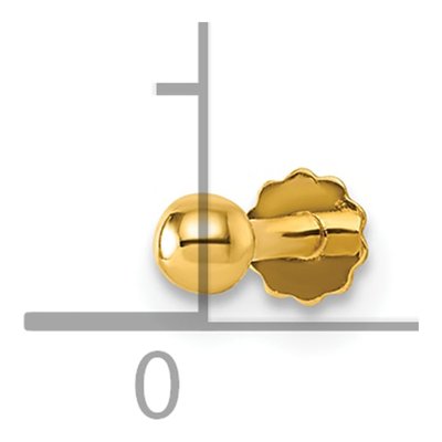 14K Yellow Gold Labret Stud, 16 Gauge Ball Piercing – view 5
