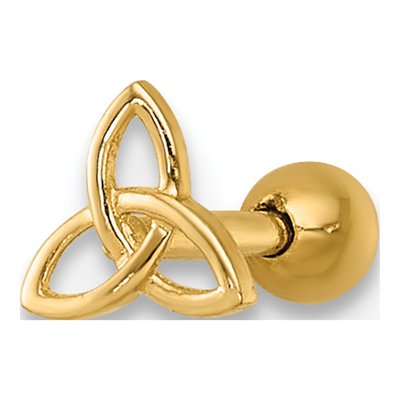 14K Yellow Gold Celtic Knot Labret Stud