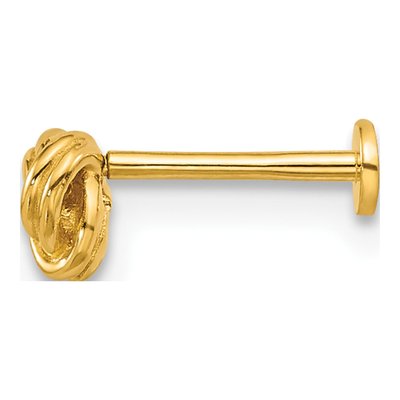 14K Yellow Gold Love Knot Labret Stud, 18G – view 3