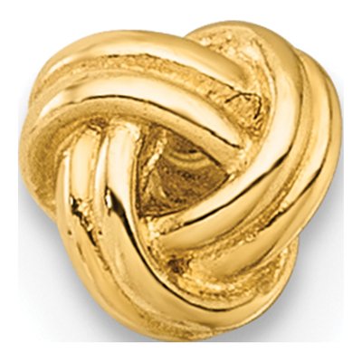 14K Yellow Gold Love Knot Labret Stud, 18G – view 4