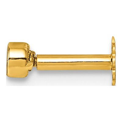 14K Gold CZ Bezel Labret Stud – view 3