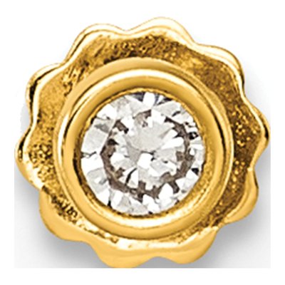 14K Gold CZ Bezel Labret Stud – view 4
