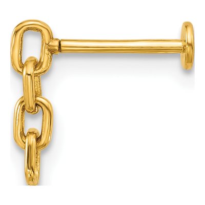 14K Yellow Gold Cable Link Labret Stud – view 3