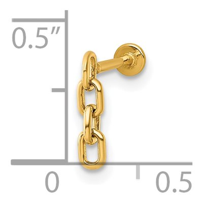 14K Yellow Gold Cable Link Labret Stud – view 5