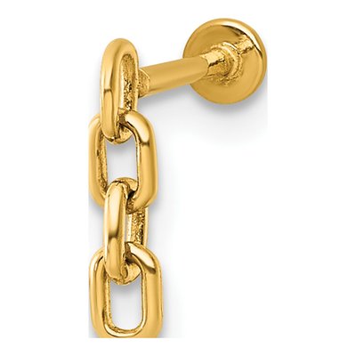 14K Yellow Gold Cable Link Labret Stud