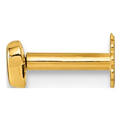 14K Yellow Gold CZ Heart Labret Stud, 16 Gauge – view 3