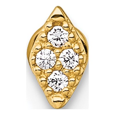 14K Gold CZ Navette Labret Stud – view 4