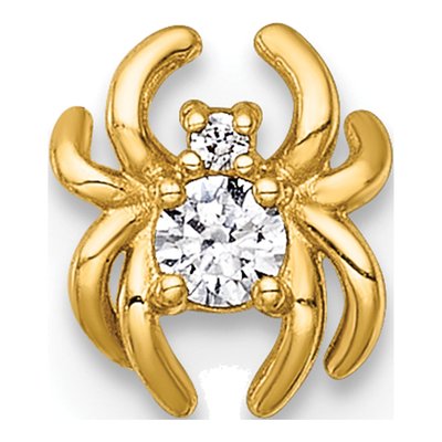 14K Yellow Gold CZ Spider Labret Stud – view 4
