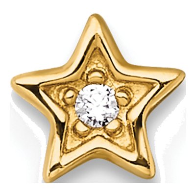 14K Yellow Gold CZ Star Labret Stud – view 4