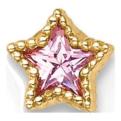 14K Gold Pink CZ Star Labret Stud – view 4