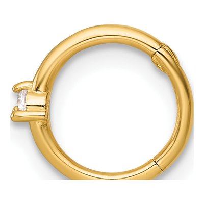 14K Gold CZ Hinged Cartilage Hoop – view 3