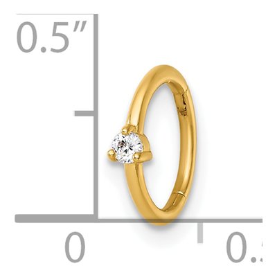14K Gold CZ Hinged Cartilage Hoop – view 5