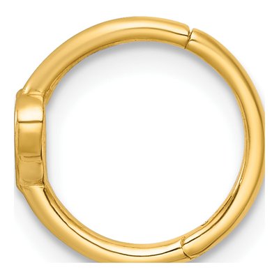 14K Yellow Gold Open Heart Cartilage Hoop Ring – view 3