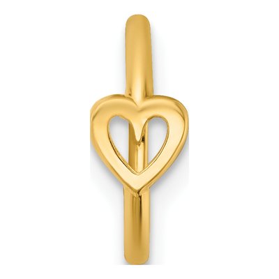 14K Yellow Gold Open Heart Cartilage Hoop Ring – view 4