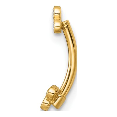 14K Gold 16G CZ Eyebrow Ring – view 3