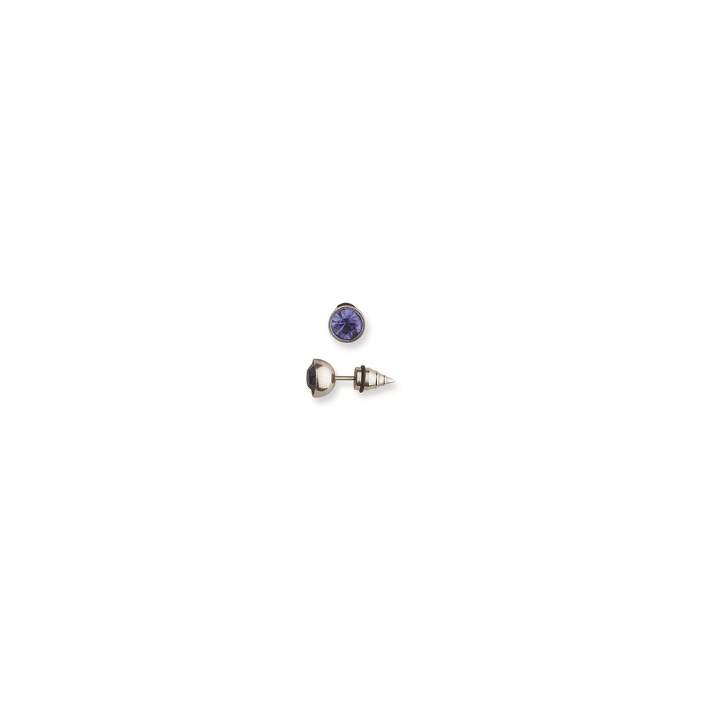 Jewelry by Sweet Pea 316L SRG GR SSTL Blue CZ Ringed Cone End Cheater Plug