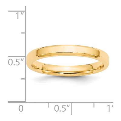 14K Yellow Gold 3mm Beveled Comfort-Fit Wedding Band – view 4