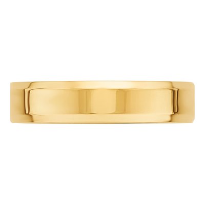 14K Yellow Gold 5mm Beveled Comfort-Fit Wedding Band – view 4