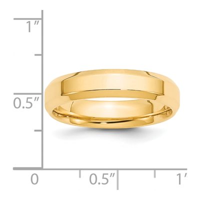14K Yellow Gold 5mm Beveled Comfort-Fit Wedding Band – view 5