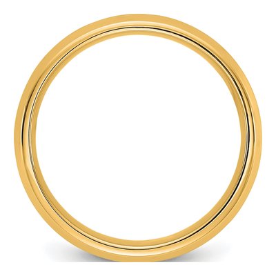 14K Yellow Gold 5.5mm Domed Bevel Edge Comfort-Fit Wedding Band – view 2