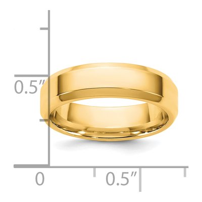 14K Yellow Gold 5.5mm Domed Bevel Edge Comfort-Fit Wedding Band – view 4