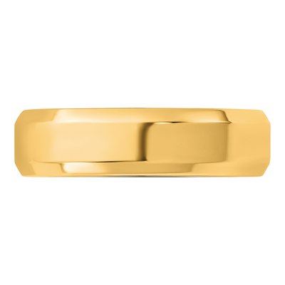 14K Yellow Gold 5.5mm Domed Bevel Edge Comfort-Fit Wedding Band – view 3