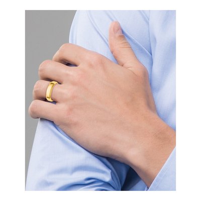 14K Yellow Gold 5.5mm Domed Comfort-Fit Wedding Band – view 5