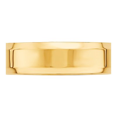 14K Yellow Gold 6mm Beveled Edge Comfort-Fit Wedding Band – view 4
