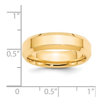 14K Yellow Gold 6mm Beveled Edge Comfort-Fit Wedding Band – view 5