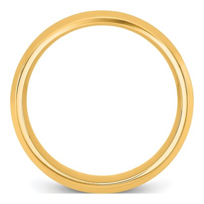 14K Yellow Gold 6.5mm Domed Comfort-Fit Wedding Band – view 2