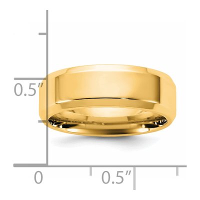 14K Yellow Gold 6.5mm Domed Bevel Edge Comfort-Fit Wedding Band – view 4