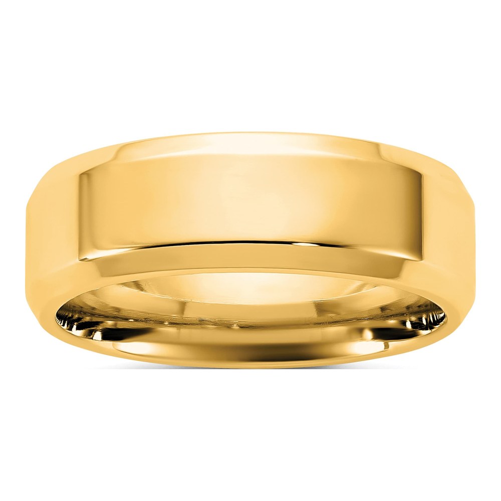 14K Yellow Gold 6.5mm Bevel Edge Comfort Fit Band Size 6.5