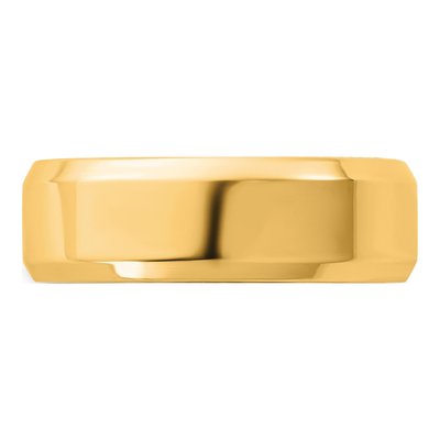 14K Yellow Gold 6.5mm Beveled Comfort-Fit Wedding Band – view 3