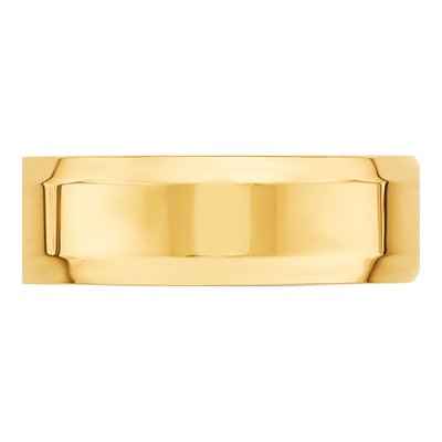 14K Yellow Gold 7mm Domed Comfort-Fit Wedding Band – view 4