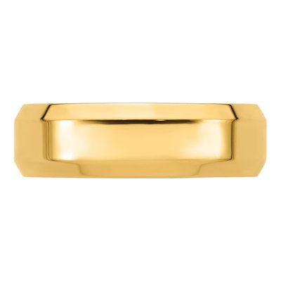 14K Yellow Gold 7mm Domed Comfort-Fit Wedding Band – view 5