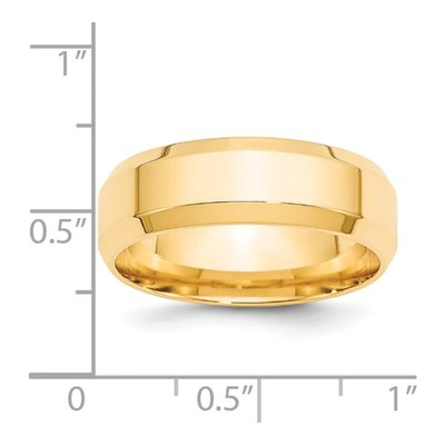 14K Yellow Gold 7mm Domed Comfort-Fit Wedding Band – view 6